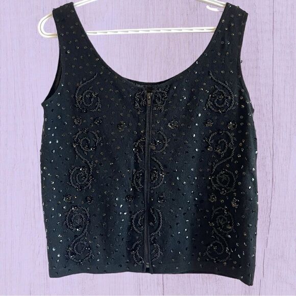 Vintage 60s 70s Miss Sun Valley wool sequined camisole - Picture 7 of 11